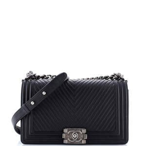 Chanel Boy Flap Bag Chevron Wrinkled #205252C37B